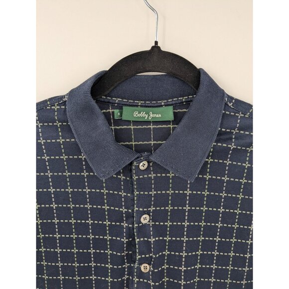 Bobby Jones Polo Shirt Men Size S Check Plaid Italy Golf Preppy Retro Heritage - Picture 4 of 10
